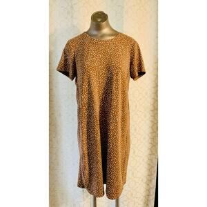 J. Jill Women’s Dress Medium Brown Short Sleeve With Pockets Great Condition